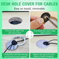 2 Pcs Desk Grommet 3-1/8" / 80 mm, Desk Cord Hole Cover, Cable Grommet Metal Zinc Alloy Materilal, Desk Hole Grommet for Home & Office Pc, Detachable Cable Cord Organizer-Bright Silver