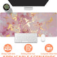Mouse Pad Large Pink and Gold Marble Non-Slip Gaming Desk Mat with Stitched Edge Laptop Keyboard Desk Pad for Work Home Gaming (35.4 x 15.7 Inches)