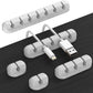 Desk Accessories for Charging Organizer - 5 Packs Grey Computer Desk Accessories and Adhesive Cord Organizer for Cable Holder Cleans Up Messy Wires at Home, Car and Office (7-5-3-1-1 Slots)