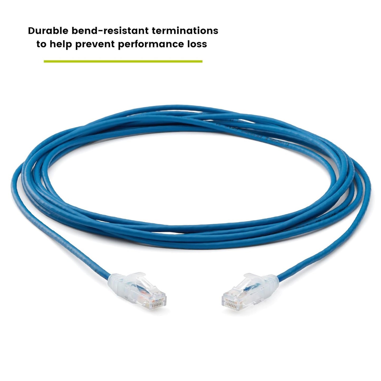 TRUECABLE Cat6 Component Rated Patch Cable, Unshielded (U/UTP), 14ft, Blue, 28AWG Solid Copper, Snagless 10G High-Speed Ethernet Cable, PoE++ 4PPoE 100W, UL Listed, RoHS-3, 5 Pack