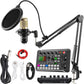 SINWE Podcast Microphone Bundle, BM-800 Condenser Mic with Live Sound Card Kit, Podcast Equipment Bundle with Voice Changer and Mixer Functions for PC Smartphone Studio Recording & Broadcasting