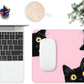Mouse Pad, Cute Pink Black Cats Mouse Pads for Desk, 9.5" x 7.9" Non-Slip Rubber Base Computer Mousepad with Women, Portable Square Design for Wireless Mouse and Pad Laptop Office & Travel