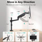 WALI Single Monitor Arm 13-32 Inch, Single Monitor Mount, Vesa Desk Mount up to 19.8lbs Gas Spring Arm with Clamp, VESA 75x75mm or 100x100mm Compatibility(GSDM001), Black