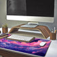 Pastel Pink Purple Clouds Moon Mouse pad Desk Mat, Cute Space Deskmat XXL Large Extended Mousepad Gaming Desk Pad, Big Laptop Computer Keyboard and Mouse Pad Mat for Women Office Decor 31.5x15.7 in