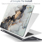 Batianda Premium Case for New MacBook Air 15 inch 2025 M4 2024 2023 with M3 M2 Chip Model A3114 A2941, Designed Protective Plastic Hardshell & Keyboard Cover & Screen Protector, Gold Fluid Art