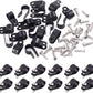 Swpeet 120 Pack Black 1/2 Inch Nylon Plastic R-Type Cable Clips Clamp Kit, Nylon Screw Mounting Cord Fastener Clips with 120 Pack Screws for Wire Management (1/2 Inch, Black)