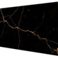 Dynippy Thin Extended Gaming Mouse Pad （31.5 * 11.8 * 0.08 inch） with Stitched Edges Large Mousepad Long XXL Keyboard and Mouse pad Desk Mat for Gaming Office & Home - Black Gold Marble