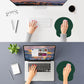 ITNRSIIET Ergonomic Mouse Pad with Wider Memory Foam Wrist Rest +17% - Curved Cushion Reduces Pressure 20%, Pain Relief, Non-Slip, Smooth, Cute Colors, 9.85 x 9 in, Deep Green