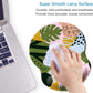 ITNRSIIET Ergonomic Mouse Pad with Gel Wrist Support Small Wrist Rest Smooth Surface Non-Slip PU Base Comfortable Office Supplies Pain Relief, 8.7 x 7.2 inches, Abstract Leaves