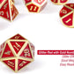 Ruby Red DND Metal Dice, DnDnD 7PCS Metallic D&D Dice Set for Dungeons and Dragons Game