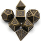 Metal Dice Set, HNCCESG Polyhedral D&D Dice for Dungeons and Dragons RPG DND Dice for Role Playing MTG Tabletop Gaming Shadowrun Pathfinder 7PCS D20 D12 D10 D8 D6 D4（Antique Bronze）