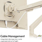 Pixio PS1S Wave Beige Single Monitor Arm Stand Desk Mount - Fits up to 32 inches Monitors and up to 19.8lbs. VESA Compatibility and Integrated Cable Management