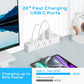 Flat Plug Desk Clamp Power Strip 10FT, 40W Total Fast Charging Station, 2 PD20W USB C Ports, Desk Edge Mount Power Strip 9 AC Outlets 8 USB Ports Surge Protector, Fit 1.7" Tabletop Edge, White