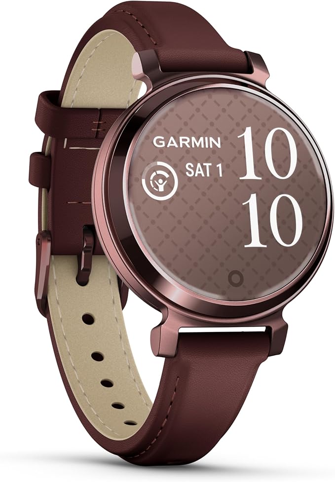 Garmin Lily 2, Small and Stylish Smartwatch, Hidden Display, Patterned Lens, Up to 5 Days Battery Life, Mulberry