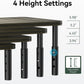 Bamboo Monitor Stand Riser, 4 Adjustable Height, 15.55x9.25 Laptop Stand with Airflow Vents, Desk Organizer for Computer, PC, Printer (Wenge)