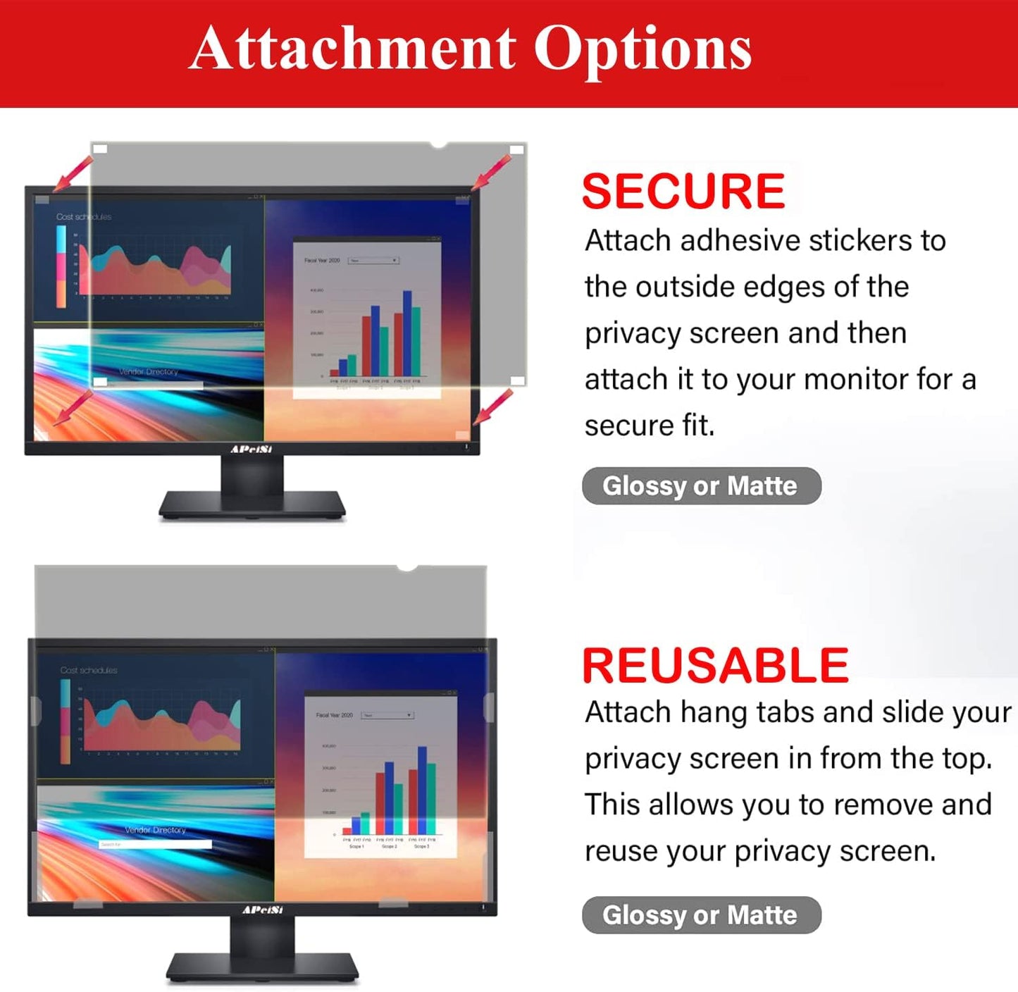 32 Inch Privacy Screen Filter for Widescreen 16:9 Monitor | Privacy Shield | Anti-Glare | Anti-Blue light Protector | Eye Protection | Computer Security Private Filter