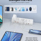 Desk Clamp Power Strip 65W Fast Charging Station,4 PD USB-C,5 Outlets,Nightstand Desk Edge Mount Tower Surge Protector,15 Amp Heavy Duty Power Strip,Fits 1.96" Tabletop Edge (White, 6 FT Cable)