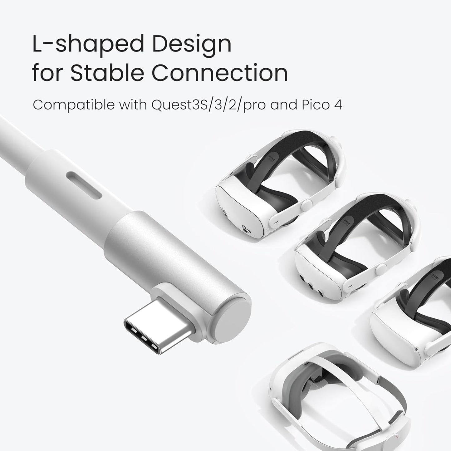 KIWI design 10FT Link Cable Compatible with Oculus/Meta Quest 3S Accessories, and Quest 3/2/Pro/Pico 4, USB3.0 Link Cable with 5Gbps Super Speed