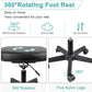 Footrest Stool Under Desk Adjustable Height and Tilt Angle Footrest Ottoman Ergonomic Foot Stool with Wheels 360° Rolling for Home Office (New Black)