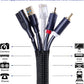 Cable Management Sleeves 1in - 2 Pack 6.6ft Split Braided Sleeve Black, Protectors From Pets, Wire Organizers, Flexible Wrap for Computer Cord Management