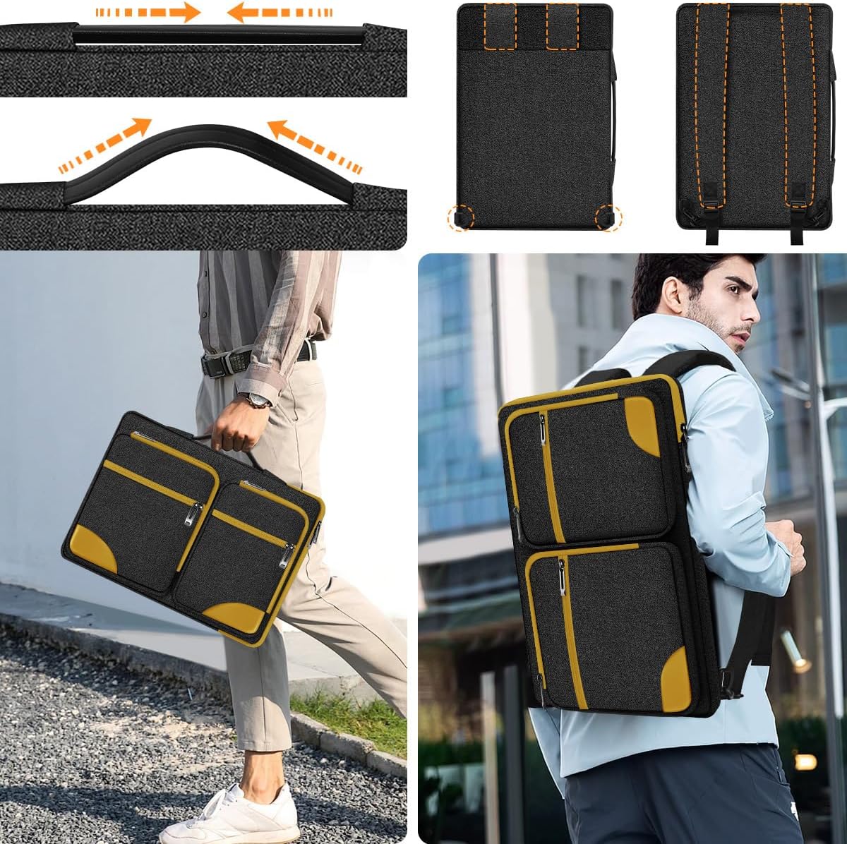 Hseok Ultra-Slim Laptop Case 17 17.3 inches Sleeve Protective PC Briefcase for Commuting and Business Trip，Yellow