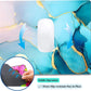 Golden Textured Teal Marble Custom Mouse Pad with Non-Slip Rubber, Small Square Design for Wireless Laptop & Computer Mouse Pads for Desk, 9.5 x 7.9 inch Smooth Surface for Gaming & Office