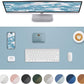Leather Desk Pad Protector, Mouse Pad, Office Desk Mat, Non-Slip PU Leather Desk Blotter, Laptop Desk Pad, Waterproof Desk Writing Pad for Office and Home (Light Blue, 31.5" x 15.7")