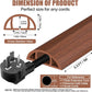 Floor Cord Cover Self Adhesive Cord Hider,3.3FT Cable Management, Extension Strip Protector for Wires, Prevent Cable Trips for Offices, Gyms, Exhibitions Cavity:0.39"(W) x0.27(H) Wood Red Teak
