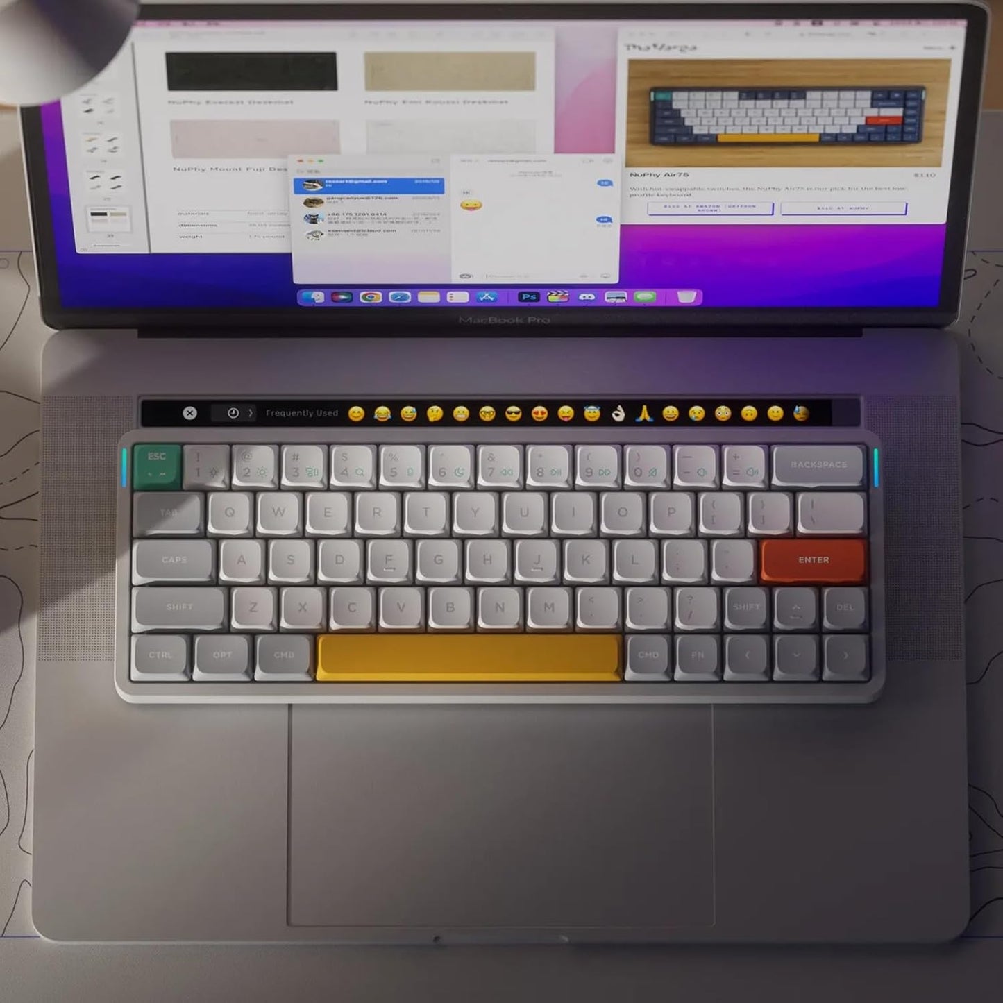 NuPhy Air60 V2 Portable Wireless Keyboard 60% Low Profile Mechanical Keyboard Support QMK/VIA Compatible with windows/mac OS/Linux Supports Bluetooth 5.1/2.4GHz/wired (USB-C) White-Gateron Moss Switch
