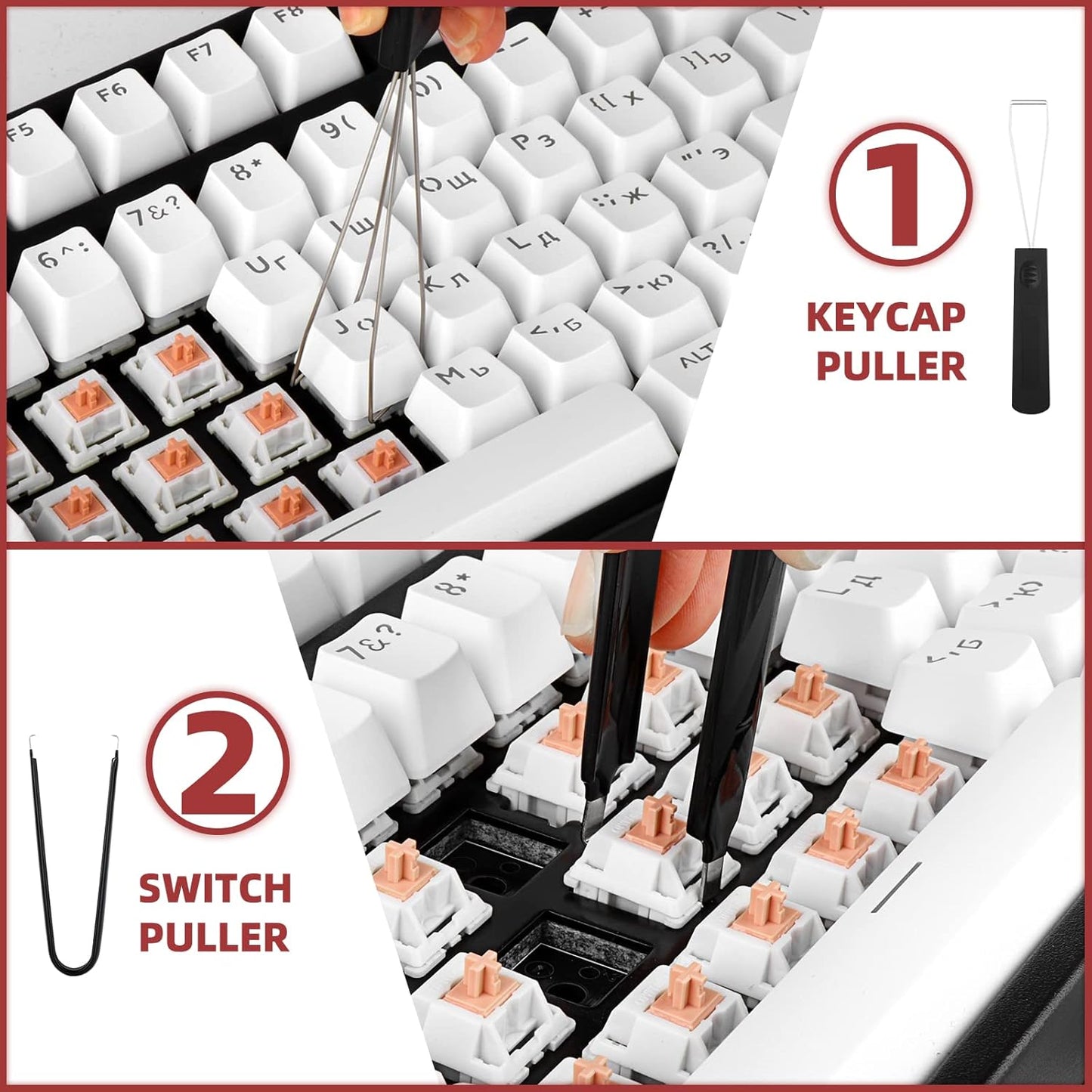 YIMAGUJRX RUNJRX Keyboard Lube Kit with Tweezers,Keycap Puller,Switch Puller,4-Claw Grabber,Lube Pen for Custom Keyboard, Keyboard Lube Tools