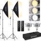 BEIYANG Softbox Lighting Kit, 2x20''x28'' Photography Soft Box with 2 pcs 85W 6000K E27 LED Socket LED Bulbs, Studio Lights for Photography/Video Recording/Live Streaming