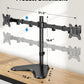 HUANUO 32 inches Dual Monitor Stand up to 17.6lbs per Arm, High-Grade Aluminum Free-Standing Dual Monitors Mount for 2 Screens. Fully Adjustable Dual Monitor Stand for Desk with Tilt, Swivel, Rotation