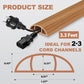 Floor Cord Cover for Wires on Floor Self Adhesive Cord Hider Floor Cable Management Wire Covers for Cords Protector Prevent Cable Trips Cord Cavity W 0.51" x H 0.31", Brown Wood, 3.3Ft