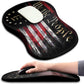 Hokafenle Ergonomic Mouse Pad Wrist Support with Massage Design, Wrist Rest Pain Relief Mousepad with Memory Foam&Non-Slip PU Base, Mouse Pads for Wireless Mouse & Desk (12x8 inch,Flag)