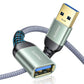 AINOPE 2 Pack USB Extensions Cable High Speed USB 3.0 Extension Cord Type A Male to Female Sturdy Braided Material Fast Data Transfer Compatible with USB Keyboard,Mouse,Flash Drive,Grey,3.3FT+6.6FT