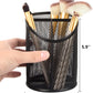 2 Pack Pen Holder Mesh Round Pencil Holder Desktop Organizer 3 Compartments, Black