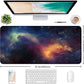 Large Extended Gaming Mouse Pad with Stitched Edges, Non-Slip Waterproof Rubber Base Mouse Pad for Office, Computer, Keyboard, Laptop and Home Desk Pad 35.4 x 15.7 x 0.12 Inch (Starry Sky)