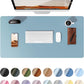 YSAGi Leather Desk Protector, Office Mat, Large Mouse Mat, Non-Slip PU Leather Blotter, Laptop Desk Pad, Waterproof Writing Pad for Office and Home (Ice Blue, 31.5" x 15.8")