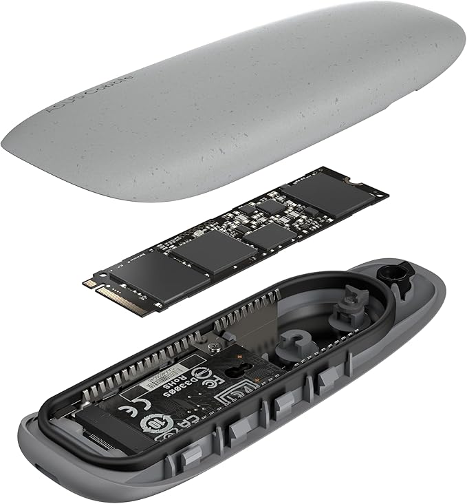 ASUS Cobble M.2 SSD Enclosure, Tool-Free USB-C 10Gbps External NVMe/SATA Case, Aluminum Cooling, IP55 Water & Dust Resistant, Supports M.2 2230–2280, for PS5, MacBook & Windows, Gray