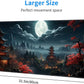 Japanese Full Moon Large Mouse Pad,Gaming Keyboard Desk Pad,Extended Mouse Mat Non-Slip Rubber Base with Stitched Edges for Office Game Home XL 31.5"x11.8"