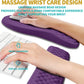 Hokafenle 2 in 1 Ergonomic Mouse Pad Wrist Support & Wrist Rest for Computer Keyboard Set, with Relieve Carpal Tunnel Pain Massage Bulge and Full Memory Gel Design (2In1 Set, Dark Purple)