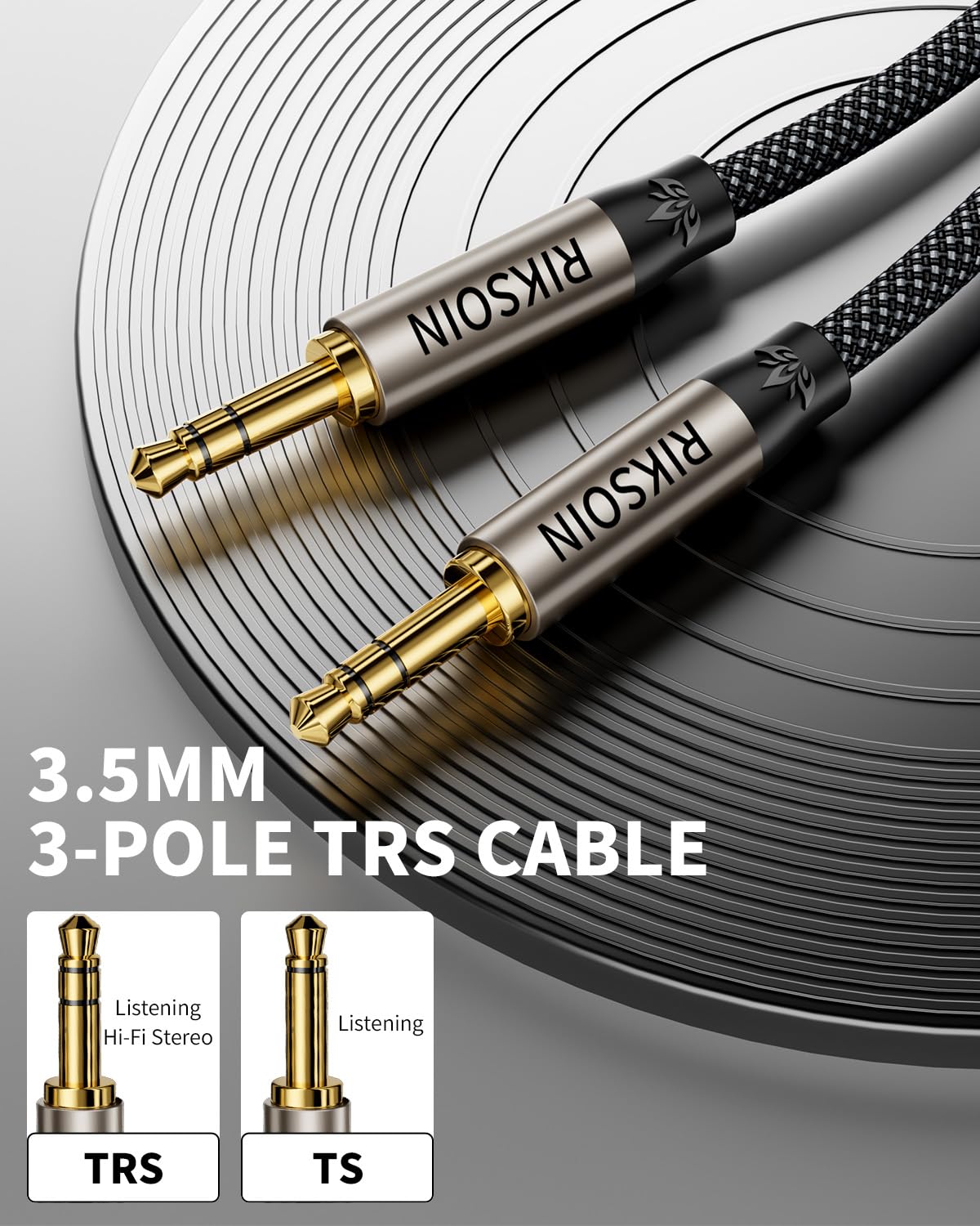 Aux Cord 6.6FT/2m, New 3.5mm Audio Cable - Nylon Braided 3.5mm Male to Male AUX Cable Cord for Car, Headphones, Home Stereos, Speaker
