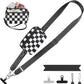 Clip and Go Strap for Phone with Wallet Crossbody, Adjustable Phone Lanyard with Detachable RFID Wristlet Wallet, Phone Strap with Phone Tabs for All Phones, Black Checkered (M)