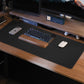 Leather Desk Pad Protector,Desk Mat,Large Mouse Pad, Non-Slip Desk Pad, Waterproof PU Leather Desk Blotter Mat, Desk Cover for Office and Home (Black, 36" x 17")