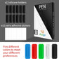 12 Pack Pen Holder for Desk, Silicone Pencil Holder with 12 Extra Adhesive Stickers, Adhesive Pen Holder & Marker Clip for Classroom Office Desk or Any Surface, Teacher Accessories Supplies (Black)