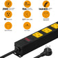 Metal 12 Outlet Mountable Power Strip, Surge Protector Heavy Duty Cord Wide Spaced and Wall Mount Metal Powerstrip for Outdoor, Desk, Garage, Industrial, Shop and Indoor (15ft)