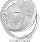 Koonie Portable Clip on Fan, 8-Inch 10000mAh USB Rechargeable Battery Operated, 4 Speeds, Strong Airflow, Sturdy Clamp for Office Desk Golf Car Outdoor Travel Camping Tent Gym Treadmill