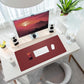 Desk Mat 31.5" x 17" Leather Desk Pad Protector with Natural Cork & PU Leather, Non-Slip Office Desk Mat, Double-Sided Large Mouse Pad, Waterproof Desk Pad for Office&Home (red)
