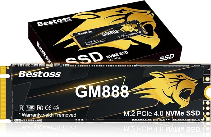 512GB PCIe 4.0 M.2 2280 NVMe SSD for PC, PS5, Laptops, Up to 7100MB/s, Internal Solid State Drive, Dynamic SLC Cache, HMB, Engineered for Gamers, AI Developers, Video Editors, Pro Creators GM888