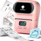Phomemo Thermal Label Maker - M110 Barcode Label Printer Portable Bluetooth Labeler Maker Machine for for Small Business, Address, Logo, Clothing, Mailing, with 40x30mm Label, Pink